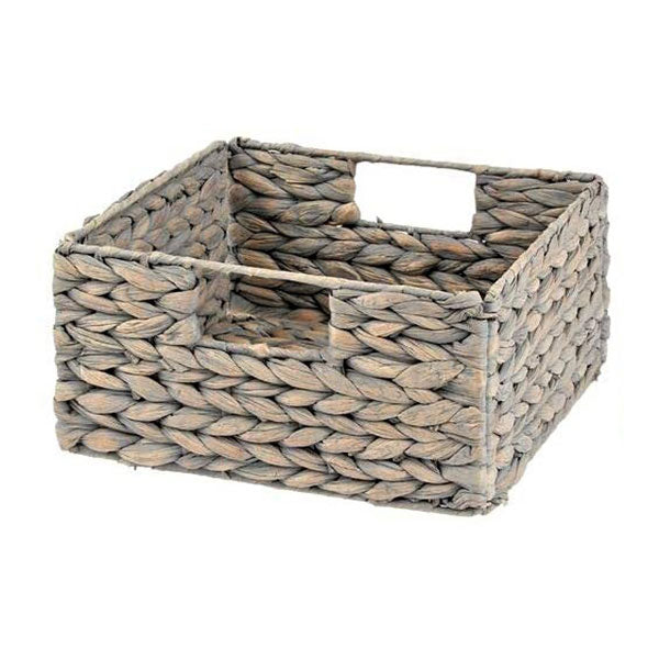 Woven Hyacinth Basket - Grey