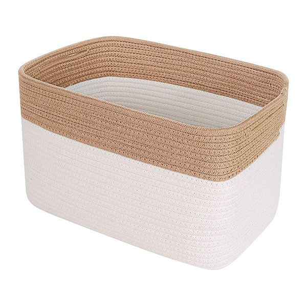 Woven Cotton Rope Storage Bin - Tan