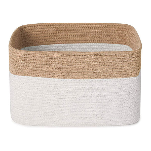 Woven Cotton Rope Storage Bin - Tan