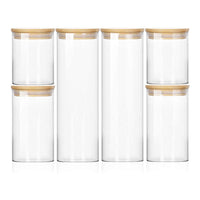 Glass Food Canisters with Bamboo Lids - Large