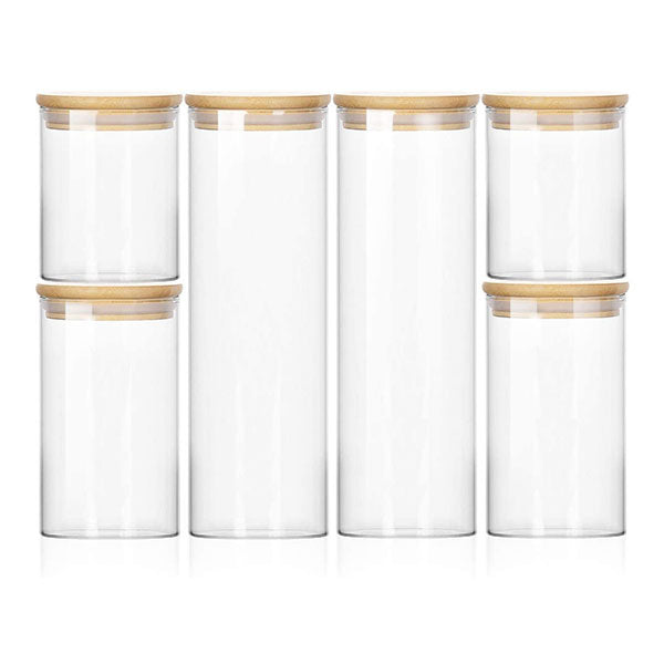 Glass Food Canisters with Bamboo Lids - Large